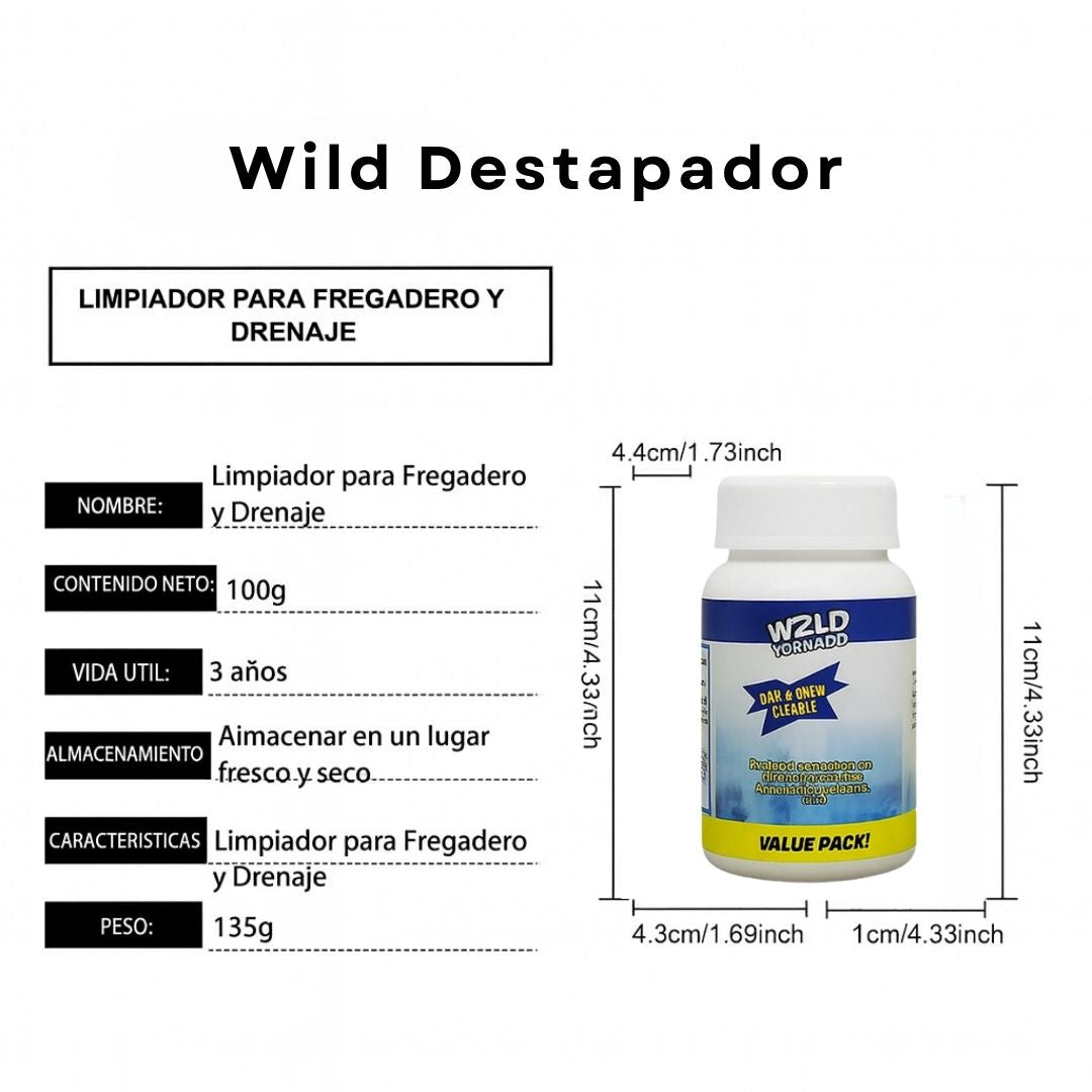 Kit Limpieza Turbo | 2 Wild Destapadores + 1 Spray Espuma Limpiadora de Regalo ¡Por Tiempo Limitado!