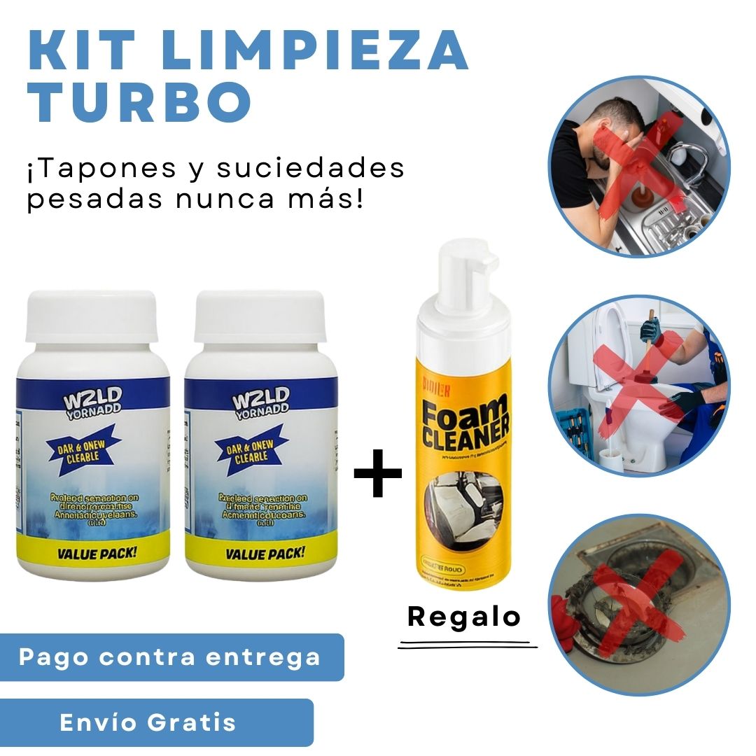 Kit Limpieza Turbo | 2 Wild Destapadores + 1 Spray Espuma Limpiadora de Regalo ¡Por Tiempo Limitado!