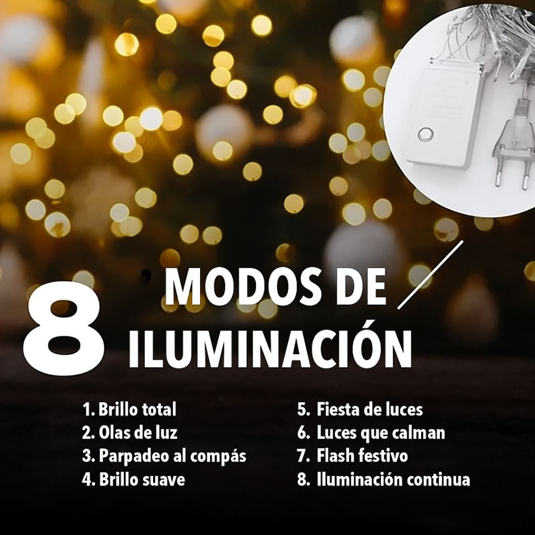🔥Nueva Luz Mágica Premium Navideña - Comprá 1 y Recibí 4 Rollos de 15 m Con 800 Leds ¡Oferta Black Friday!